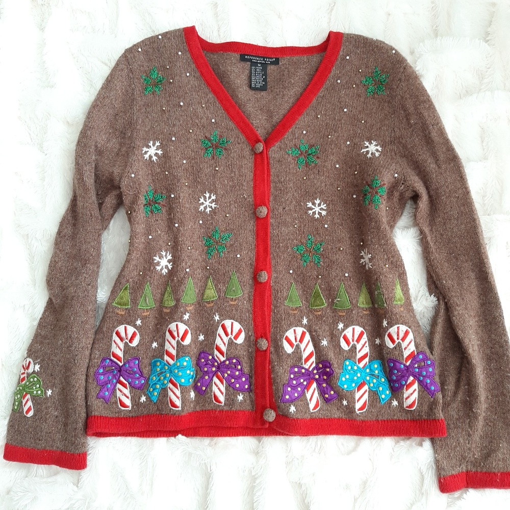 🤗HP🤗Candy Cane Not So Ugly Cardigan Sweater